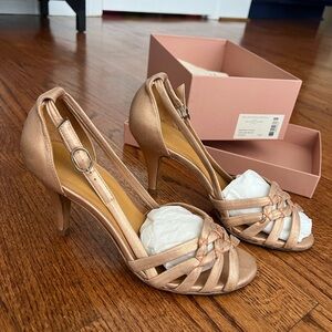 Sezane Women's Heels in Shimmering Rose Gold